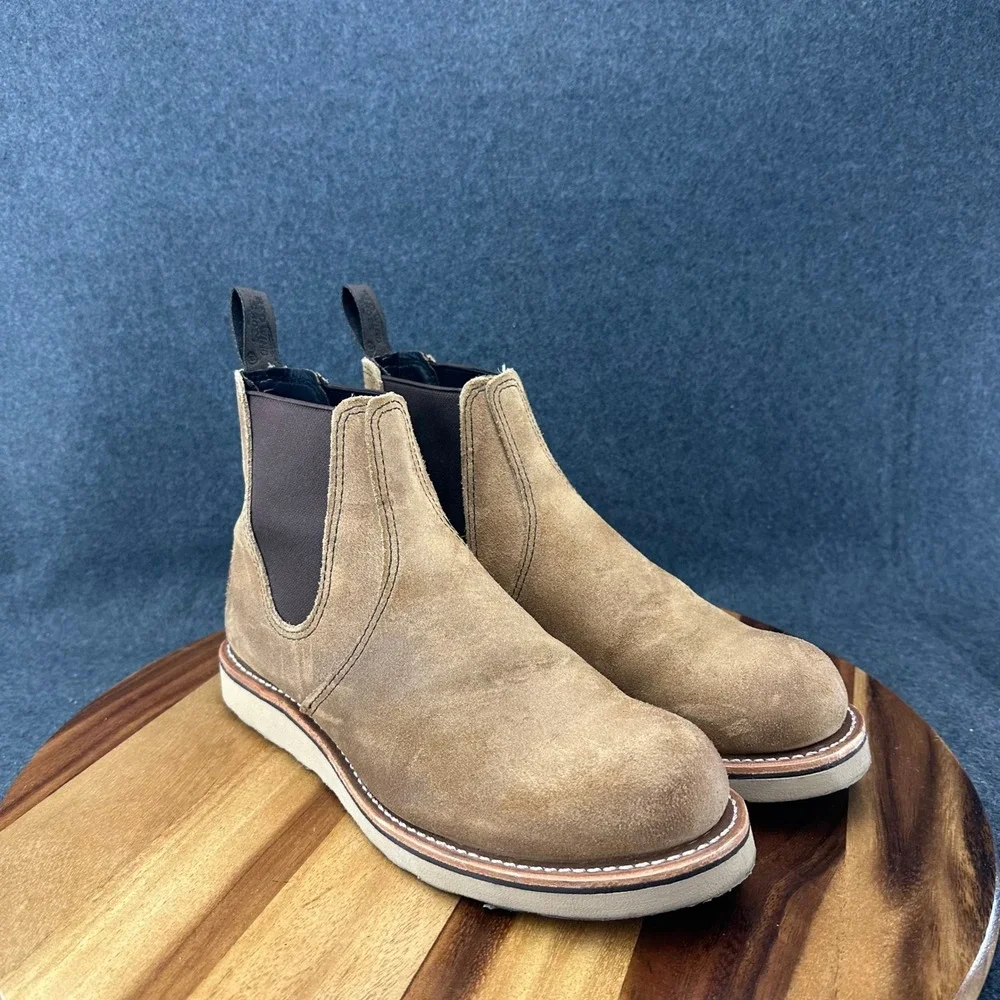 Red Wing 3192 Classic Chelsea Boots Hawthorne Muleskinner Tan Mens 9.5 D USA